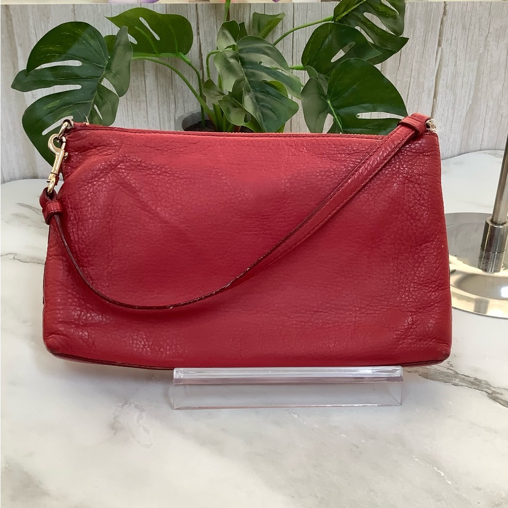 GUC Coach Red Pochette Leather Clutch - Picture 2 of 11